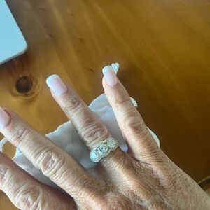 Diamonique 3 stones Gold Women's Ring